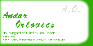 andor orlovics business card